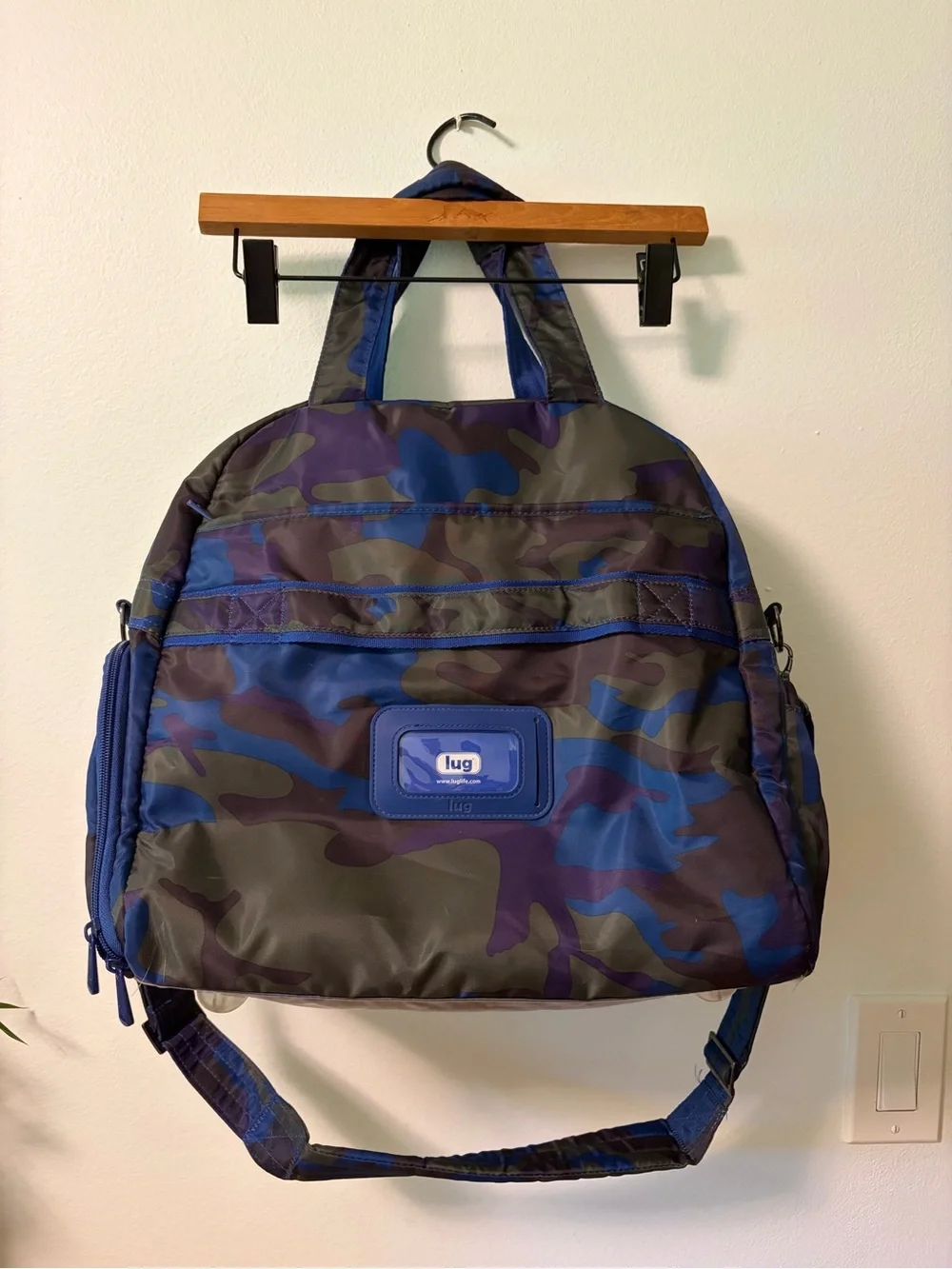 Lug Boxer Duffel Bag Blue Green Purple Camo Print